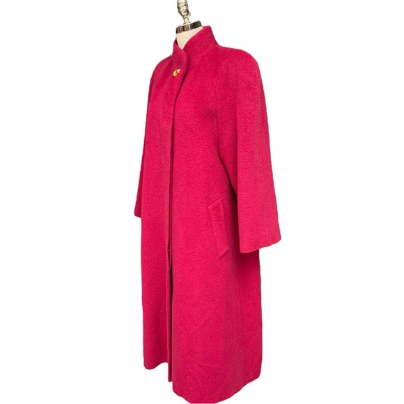 Vintage London Fog Magenta Heavy Wool Overcoat - Size 6 Reg - Picture 16 of 16